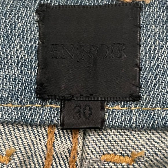 En Noir 001 Cobain Distresed Ripped Patchwork Denim Jean - Picture 5 of 6